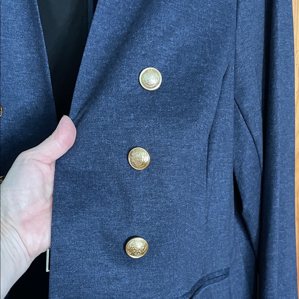 Lane Bryant Dark Blue Blazer with Gold Buttons - Picture 9 of 11
